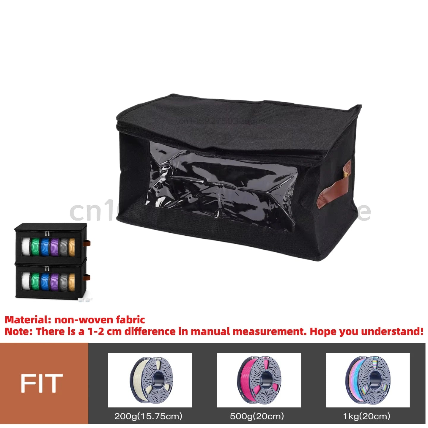 Filament Storage Bag - 3D Printer Filament Storage Containers, 3D Printing Accessories Holder Rack for Home, Office Workshop Zpaxo Black-1Pcs