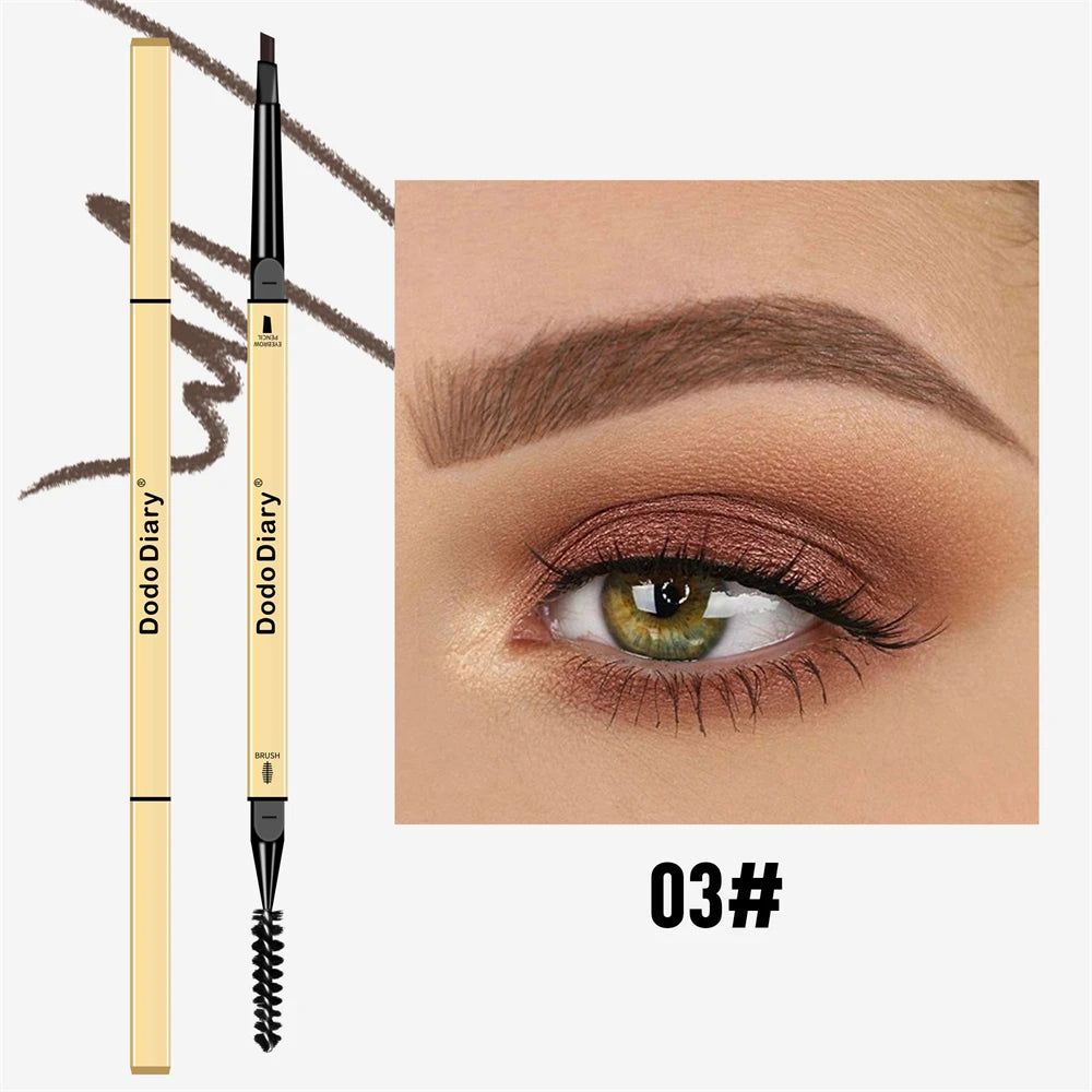 1 Small Gold Bar Double-ended Eyebrow Pencil 3D Shape Long-lasting Zpaxo 03 Brown