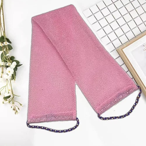 African Exfoliating Bath Net 2 Extra Long Back Scrubber Deep Zpaxo pink-1pc