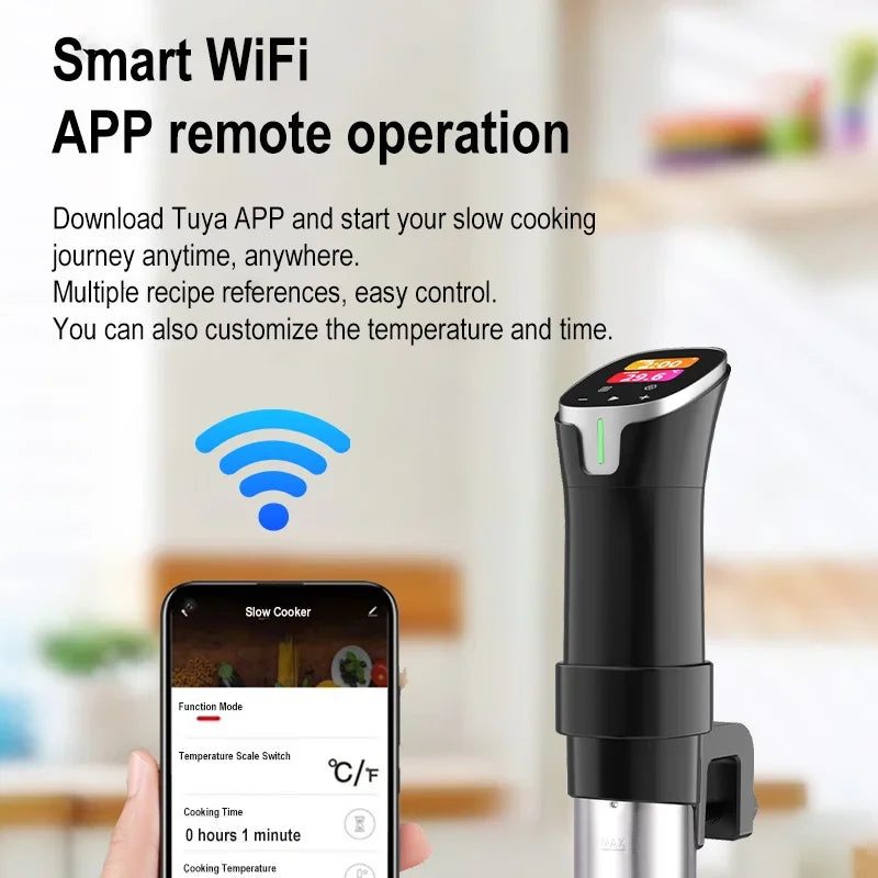 1100W Kitchen Sous Vide Cooker LCD Touch Digital Display Immersion Circulator Accurate Cooking appliances Vacuum Slow Cooker Zpaxo