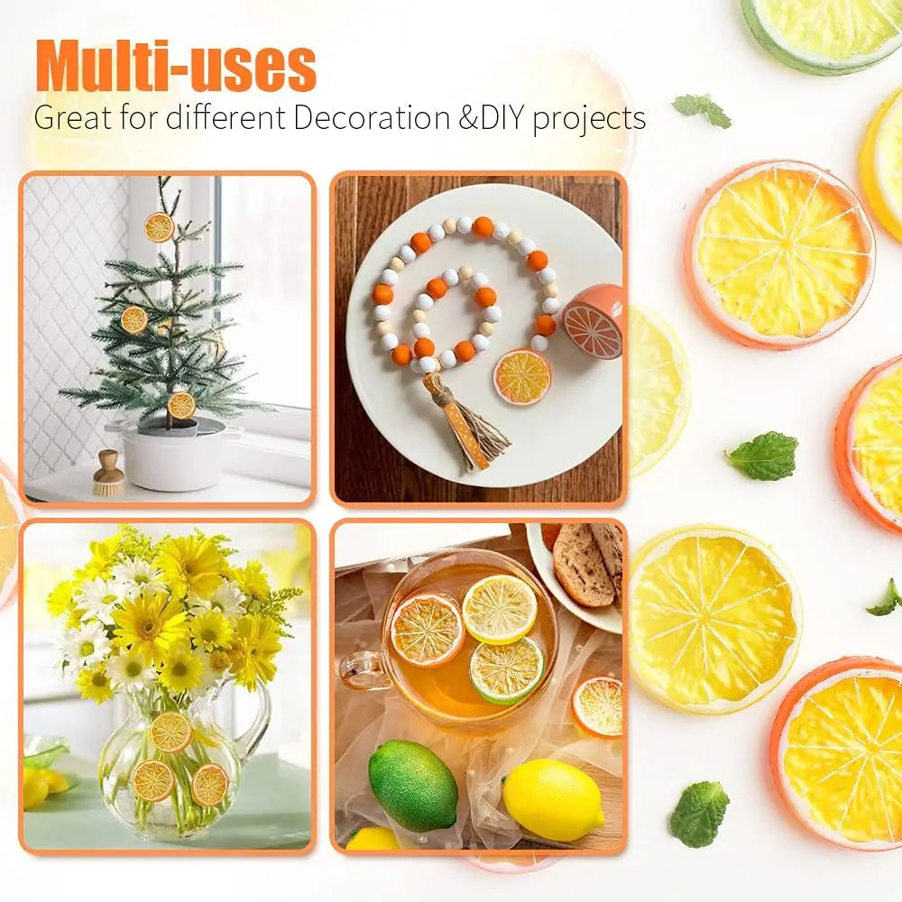 Artificial Lemon Slices – Lifelike Resin Decor Props 6/12 PCS