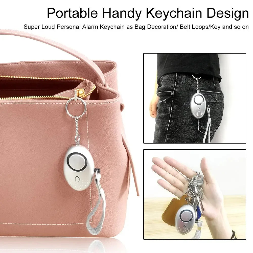 130dB Personal Safety Alarm with LED Light & Key Clip