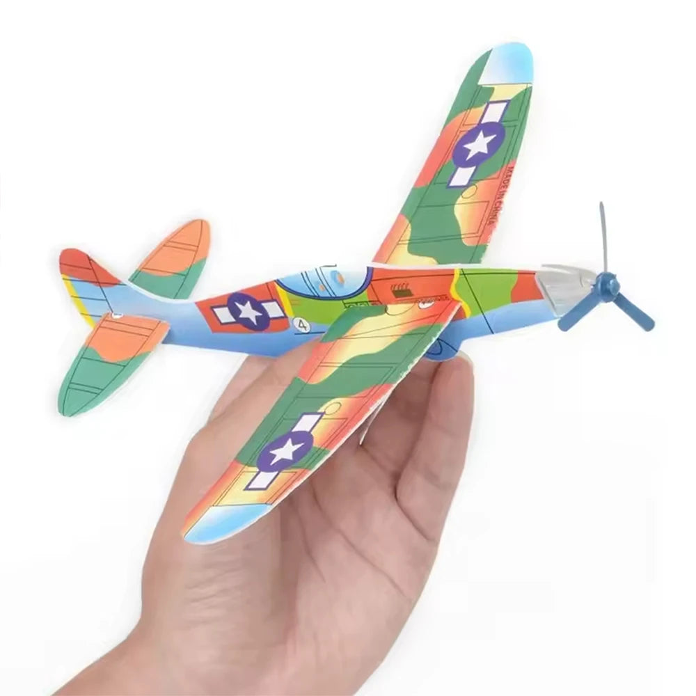 12Pcs Foam Airplane Toy Glider Planes for Kids Party Favors Birthdays Gifts Prize Airplane Model Outdoor Flying Toys Zpaxo