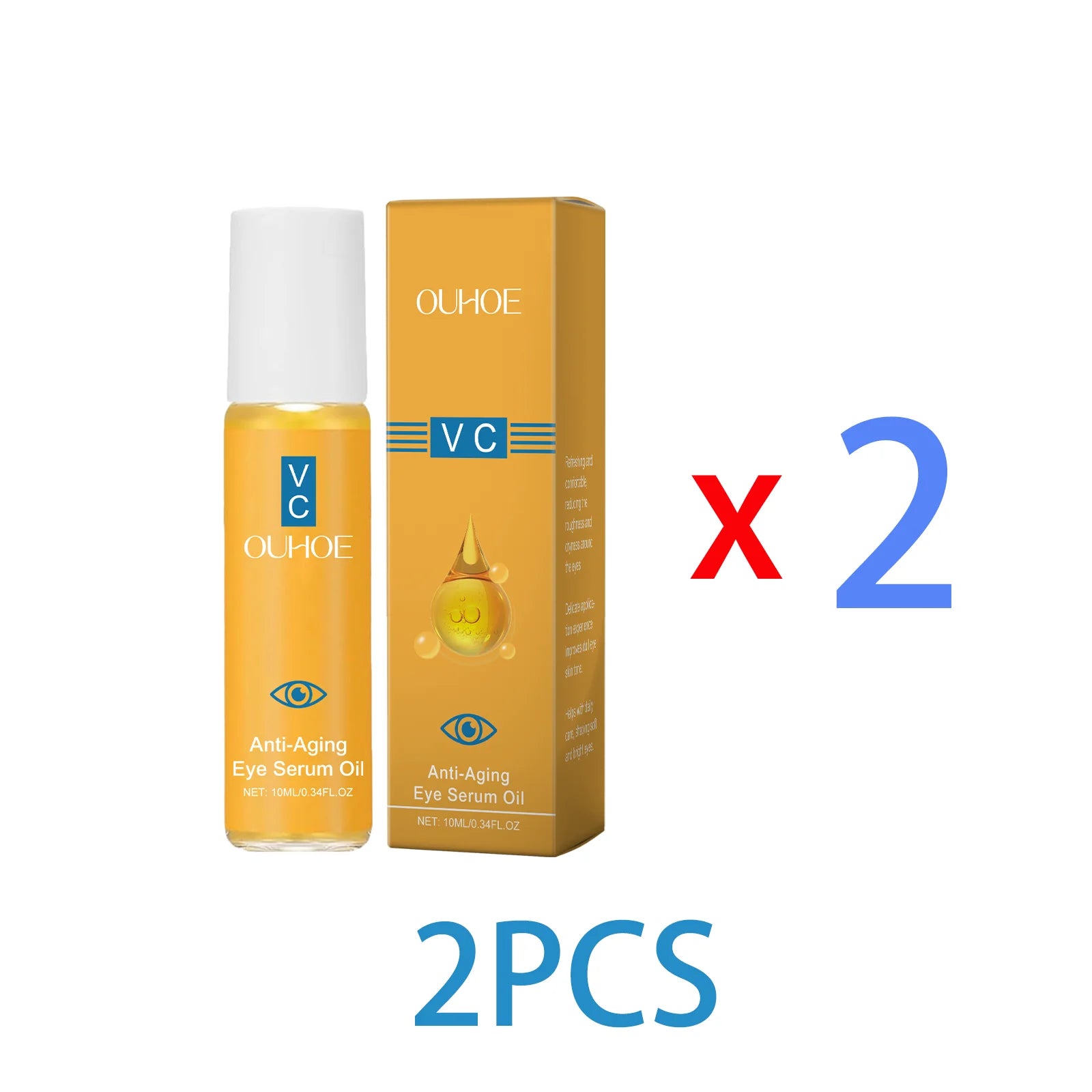 Firming Skin Eye Serum Oil Vitamin C and E for Dry Skin Facial for Wrinkles Hydrating Lightweight Fast Absorbing Skincare 10ml Zpaxo 2PCS