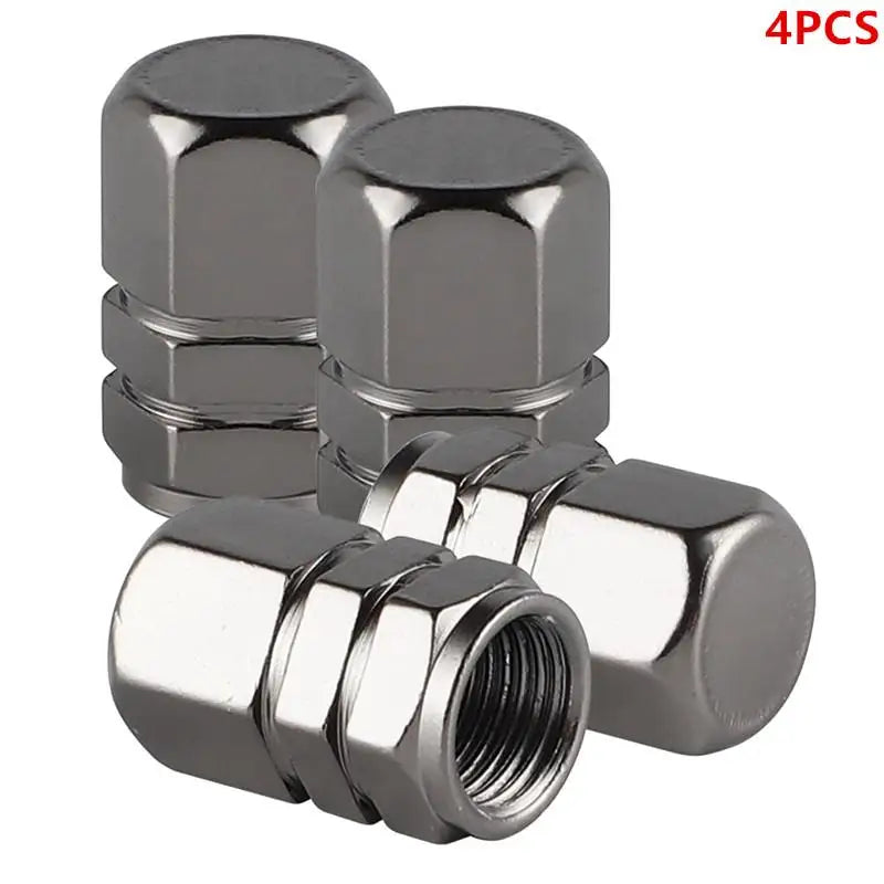 4-Pack Aluminum Tire Valve Stem Caps – Universal Car & Bike Fit Tire Valve Caps Zpaxo Gray 4pcs