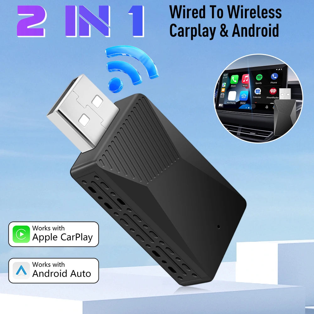 1 Mini Wired Wireless Car Carplay Dongel Adapter Smart Android Auto