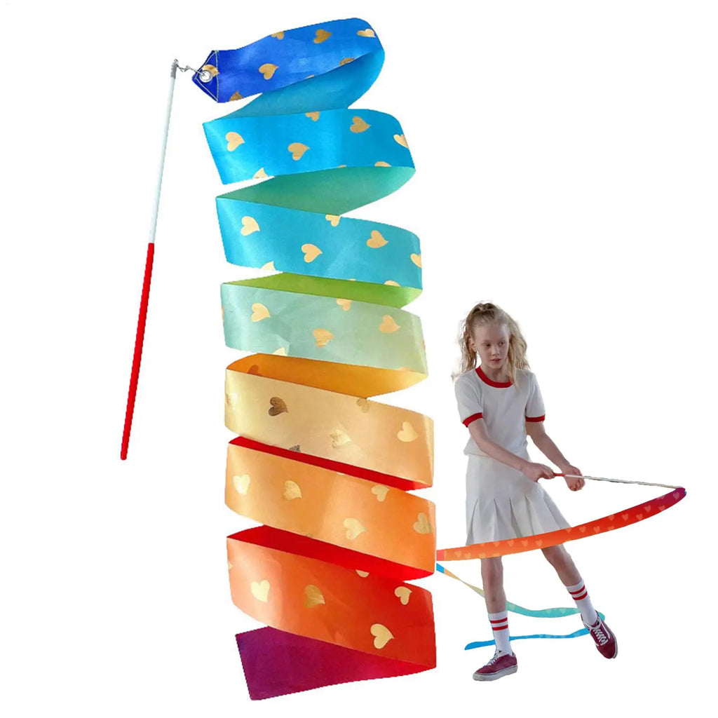 Dance Ribbons For Kids 6.56ft Long Silk Rainbow Streamer Dancing Ribbons For Kids Goodie Bags Stuffers Kids Gymnastics Band Zpaxo Default Title