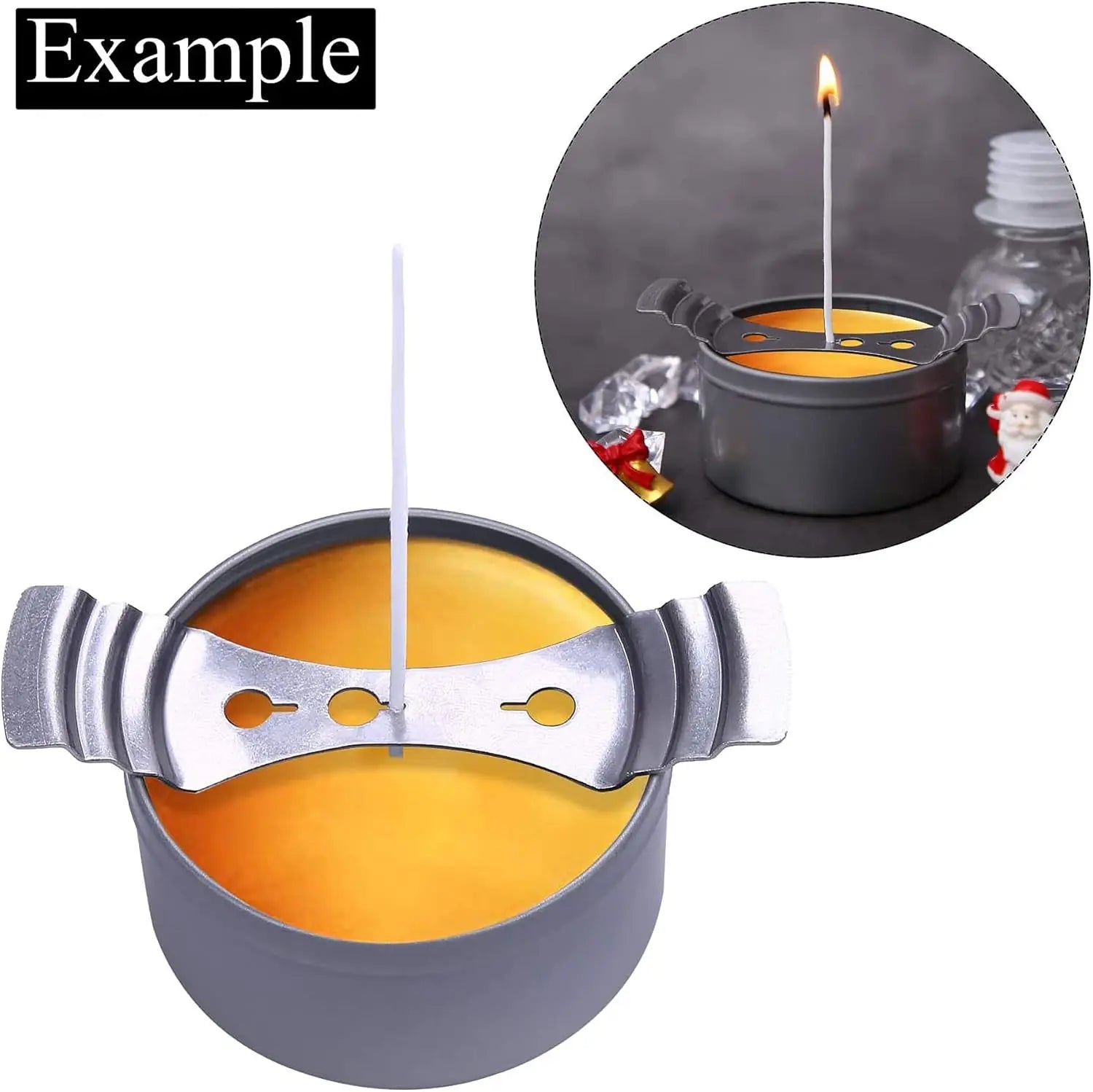 Metal Candle Wick Holder & Centering Tool Set + Wick Stickers Candle Making Tools Zpaxo