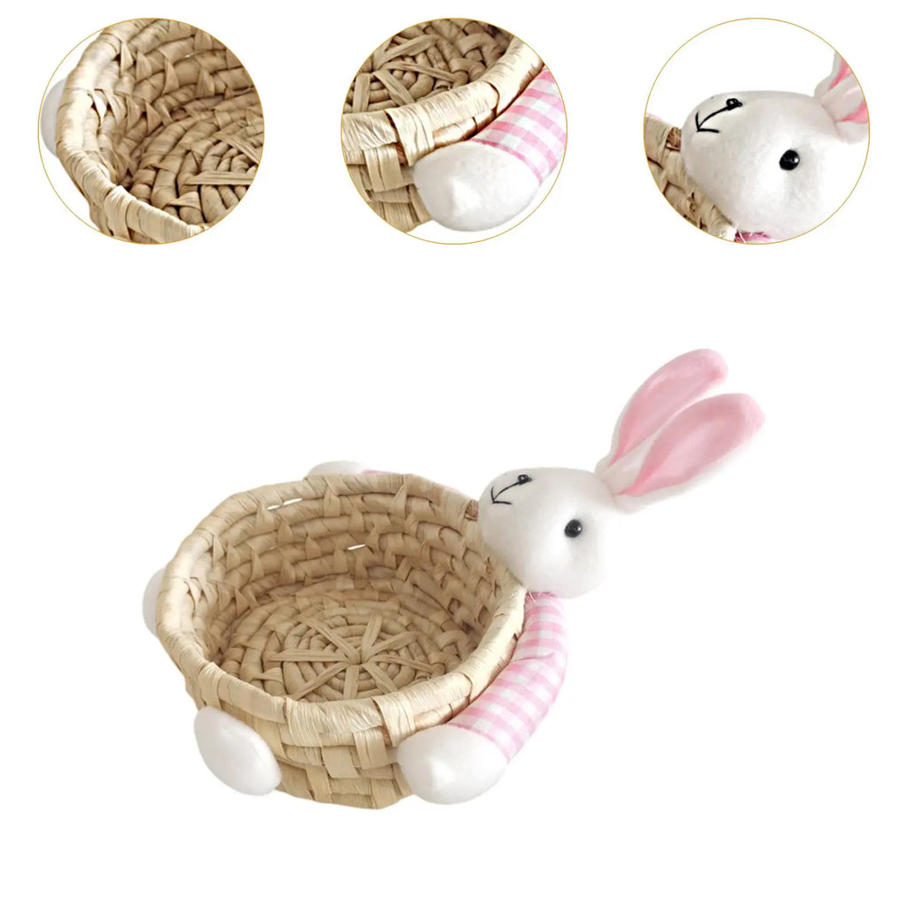 Miniature Easter Bunny Basket – Reusable Decorative Storage Easter Storage Basket Zpaxo