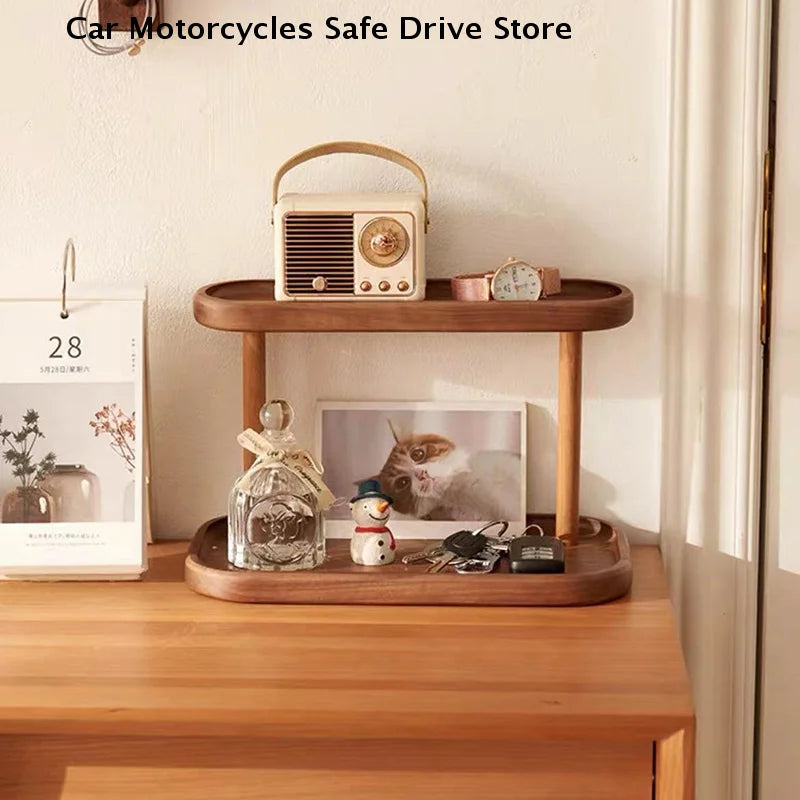 Versatile 2-Tier Wooden Storage Rack Kitchen&tea Room-countertop