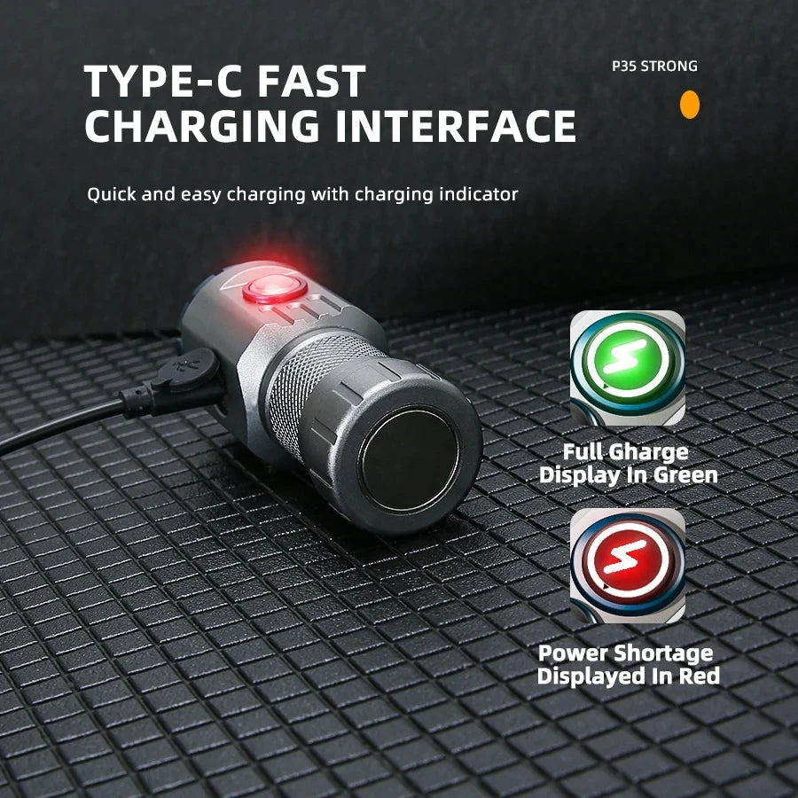 KDULIT 2000LM EDC Flashlight – Type-C Rechargeable RGB LED Torch