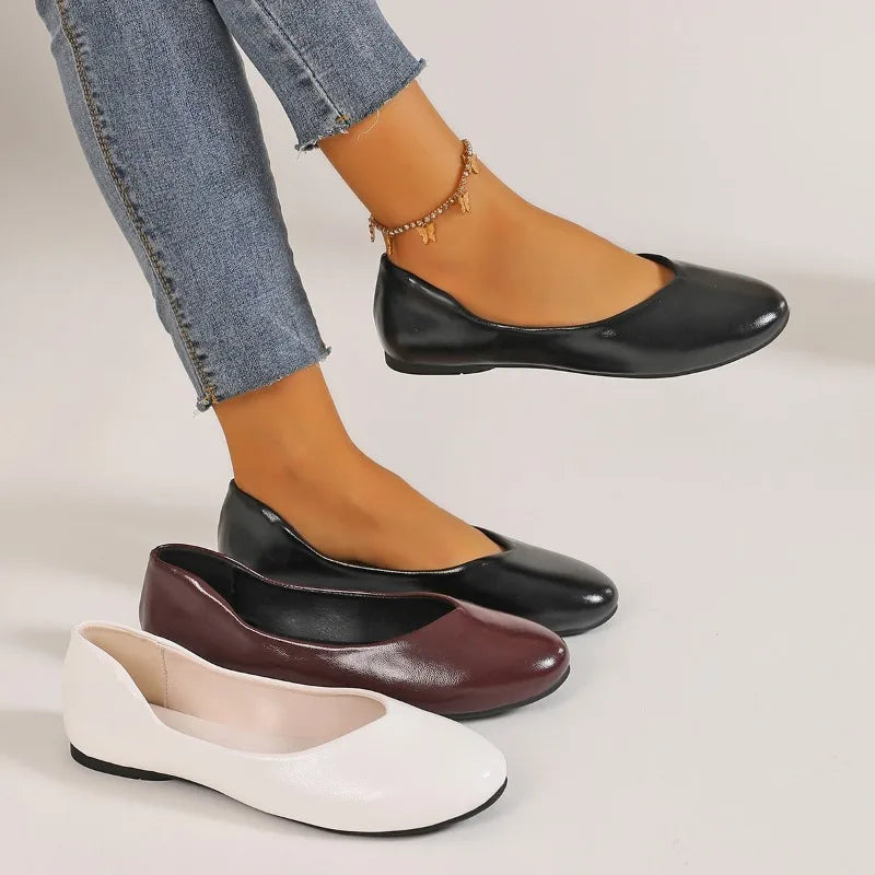 Spring Autumn Women's Solid Comfortable Single Shoes 2026 Women Round Zpaxo