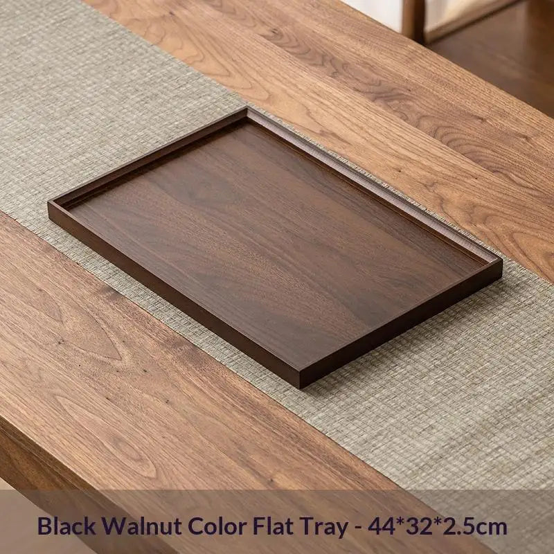 MRectangular Bamboo Wooden Decorate Tray Walnut Serving Display Plate Zpaxo A6