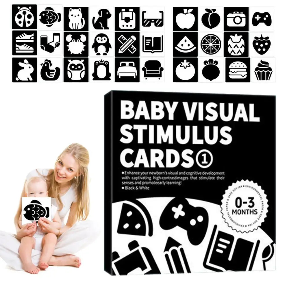 Visual Stimulation Flashcard Black And White Baby Sensory Card Brain Development Visual Stimulation Flashcard For Boys Girls Zpaxo A United States