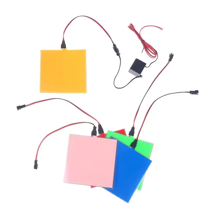 12V 10x10cm EL Flexible Electroluminescent Cold Light Source Cuttable Zpaxo