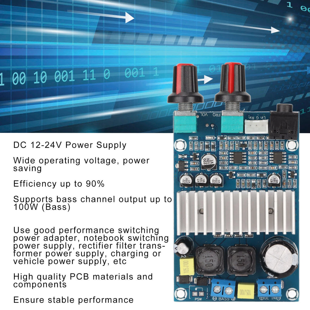Digital Power Amplifier Board 100W Bass Output Subwoofer Amp Module