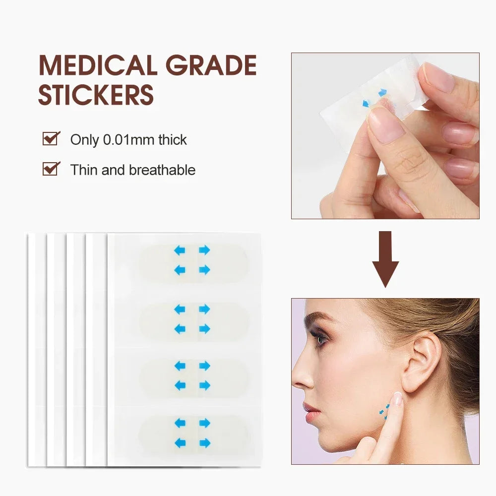 40pcs Invisible Face Lift Tapes – V-Shape Firming & Anti-Wrinkle Patches, Waterproof, Long-Lasting, Skin Tightening, Unisex Zpaxo
