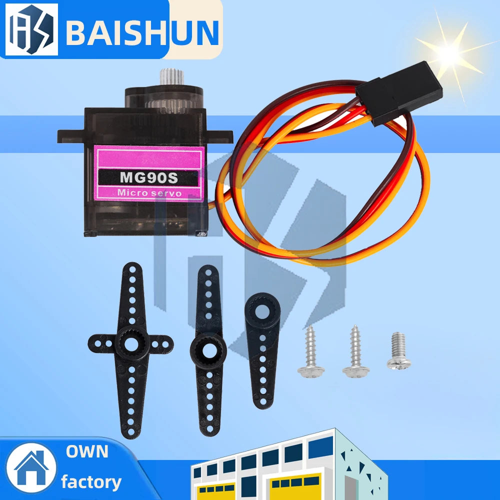 1-5 PCS BAISHUN MG90S 9g Digital Servo – for RC Helicopter/Plane/Boat/Car (In Stock) Zpaxo