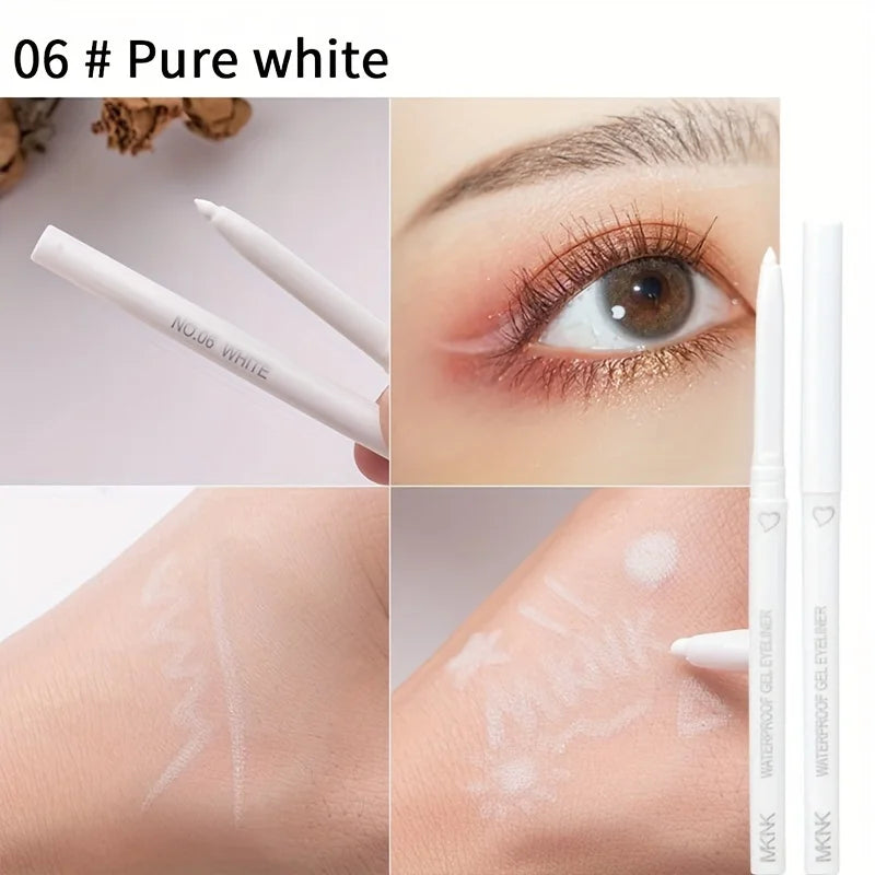 Smooth Waterproof Eyeliner Gel Pencil Blue Brown Eyeliner Soft Easy Wear High Pigment Matte Concealer Pen Lasting Eyes Makeup Zpaxo 06