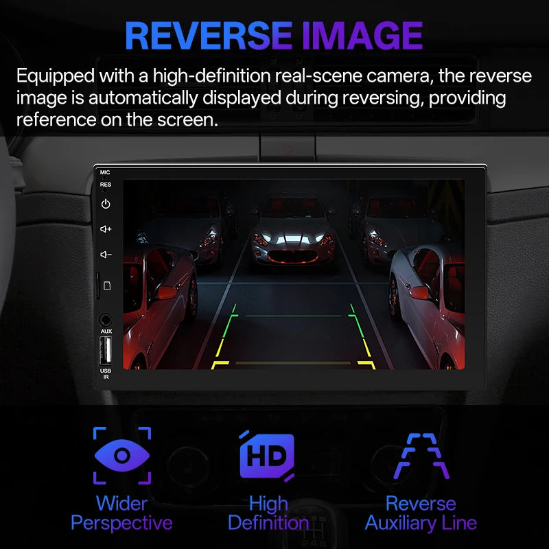 HIPPCRON 7-Inch Touchscreen 1 DIN Car MP5 Player Wireless AUX USB