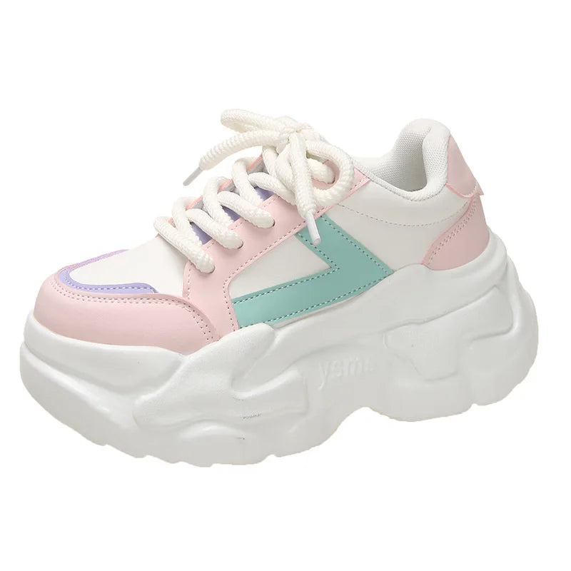Women Autumn Fashion Hidden Heels Sports Dad Shoes Spring Platform Zpaxo Pink 43(Foot 26.5cm) China Mainland