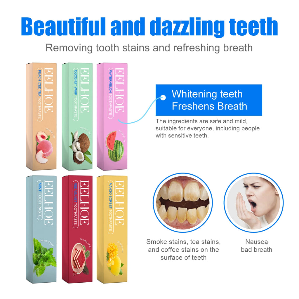 Eelhoe Fruity Whitening Toothpaste – Stain Removal & Fresh Breath Whitening Toothpaste Zpaxo