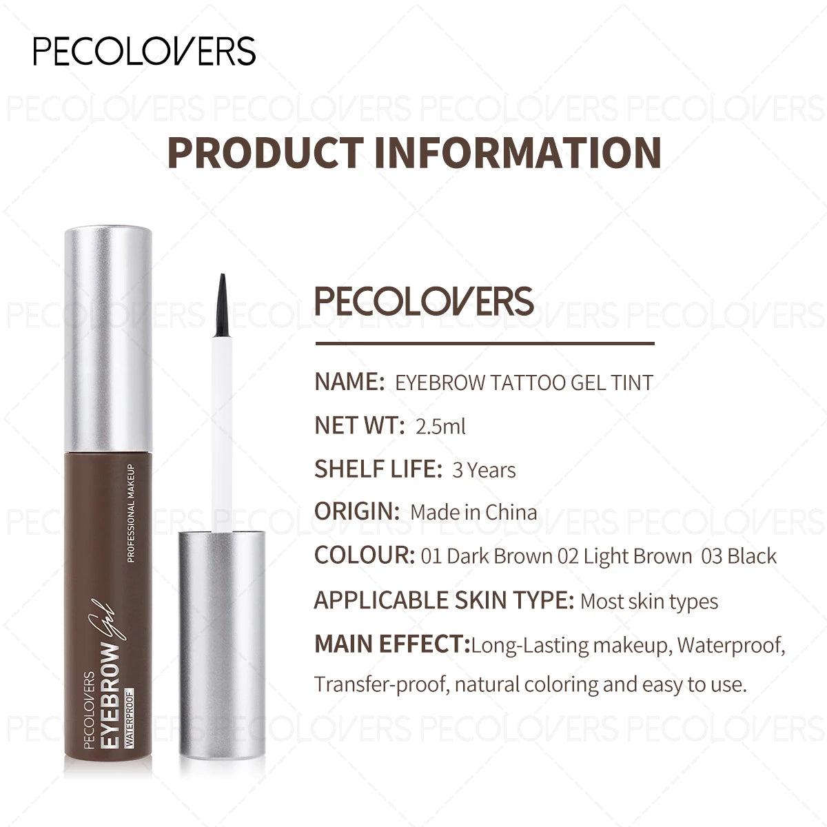 1PC Eyebrow Tinting Gel, Fast Film Formation, Easy To Peel Off, Semi-permanent, Lazy Eye Makeup, Suitable for Daily Makeup Zpaxo