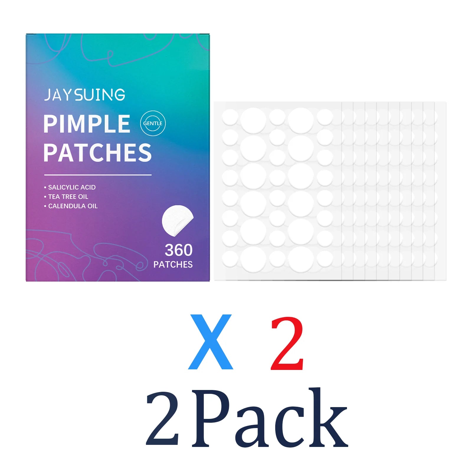 Acne Patches 360 Pcs Salicylic Acid Allantoin Hydrocolloid Invisible Pimple Patches for Face Gentle Daily Spot Treatment Zpaxo 2 Pack