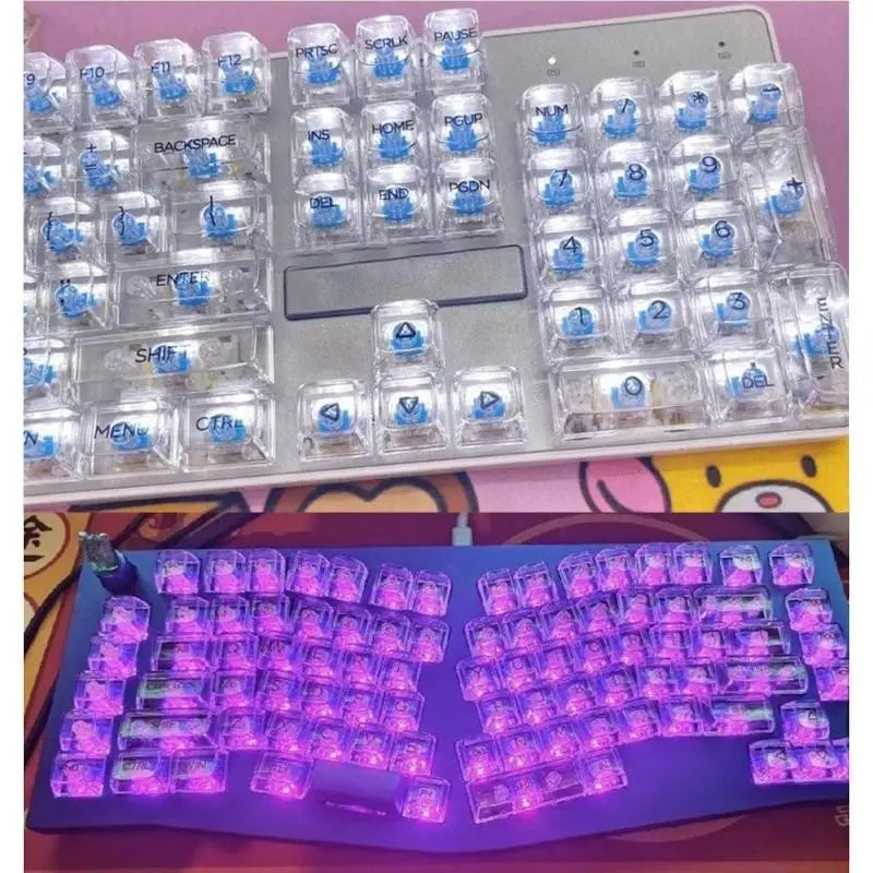 652F 132Keys Backlit Keycaps Translucents Backlits Crystal Keycap Zpaxo