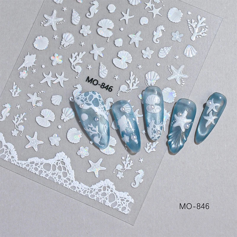 5D Summer Lemon Nail Art Sticker Relief Fruit Self-adhesive Decals Zpaxo MO-846