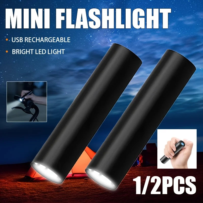 Mini USB Rechargeable Keychain Flashlight – 3-Mode Waterproof LED