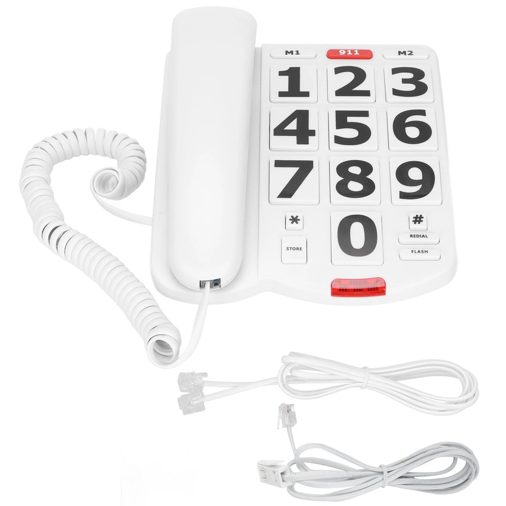 Big Button Phone Wired Landline Easy Read Buttons Loud Ringtones