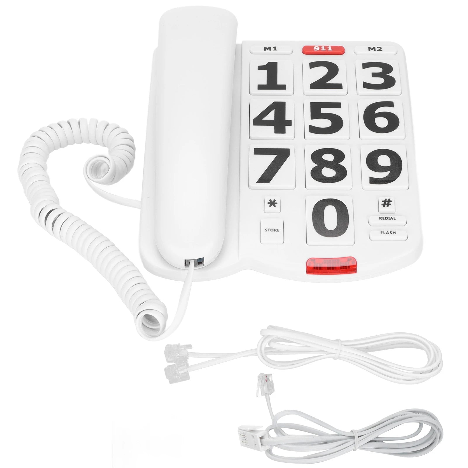 Big Button Phone Wired Landline Easy Read Buttons Loud Ringtones