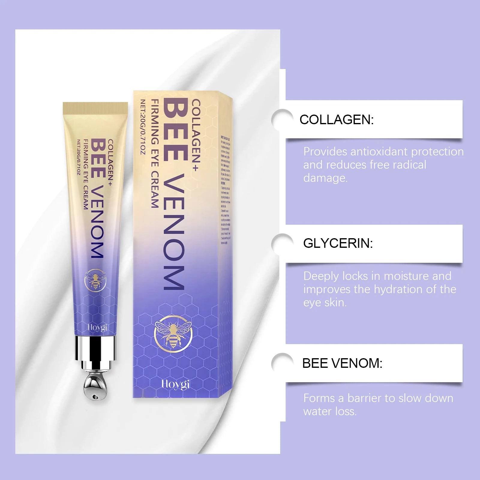 Hoygi Retinol & Bee Venom Peptide Firming Eye Cream Series Anti-Aging Eye Cream Zpaxo