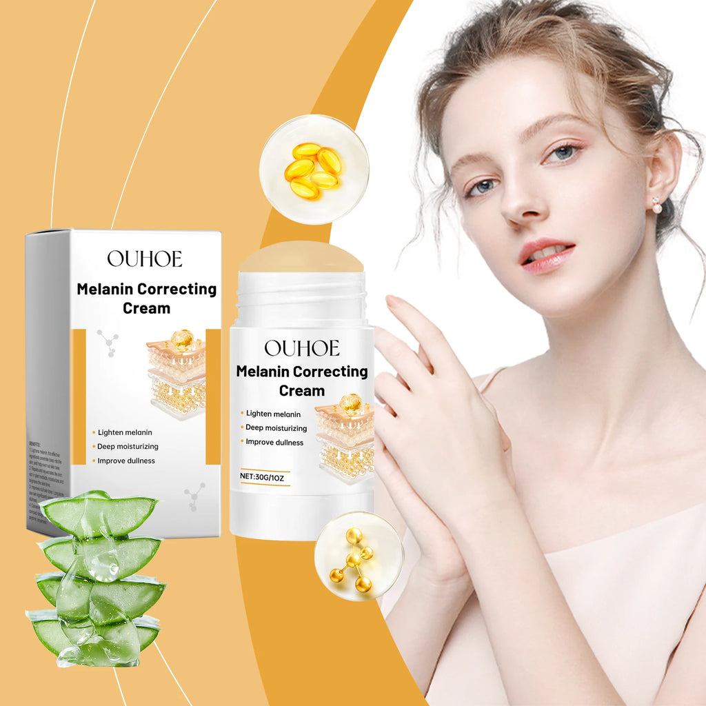 Ouhoe 3-in-1 Anti-Aging Skin Stick 30g Retinol Vitamin C Niacinamide Targeted Repair Firm Brighten Hydrate Portable Beauty Balm Zpaxo