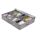 Under Bed Shoe Organizer – 12 Pairs Collapsible Storage Bag Shoe Storage Organizer Zpaxo Grey