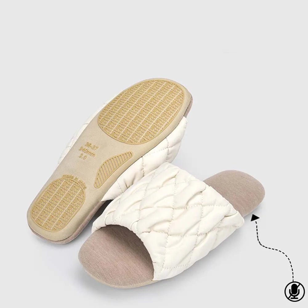 SHAJI Womens Spring Autumn Silent Indoor Cotton Slippers Sweat