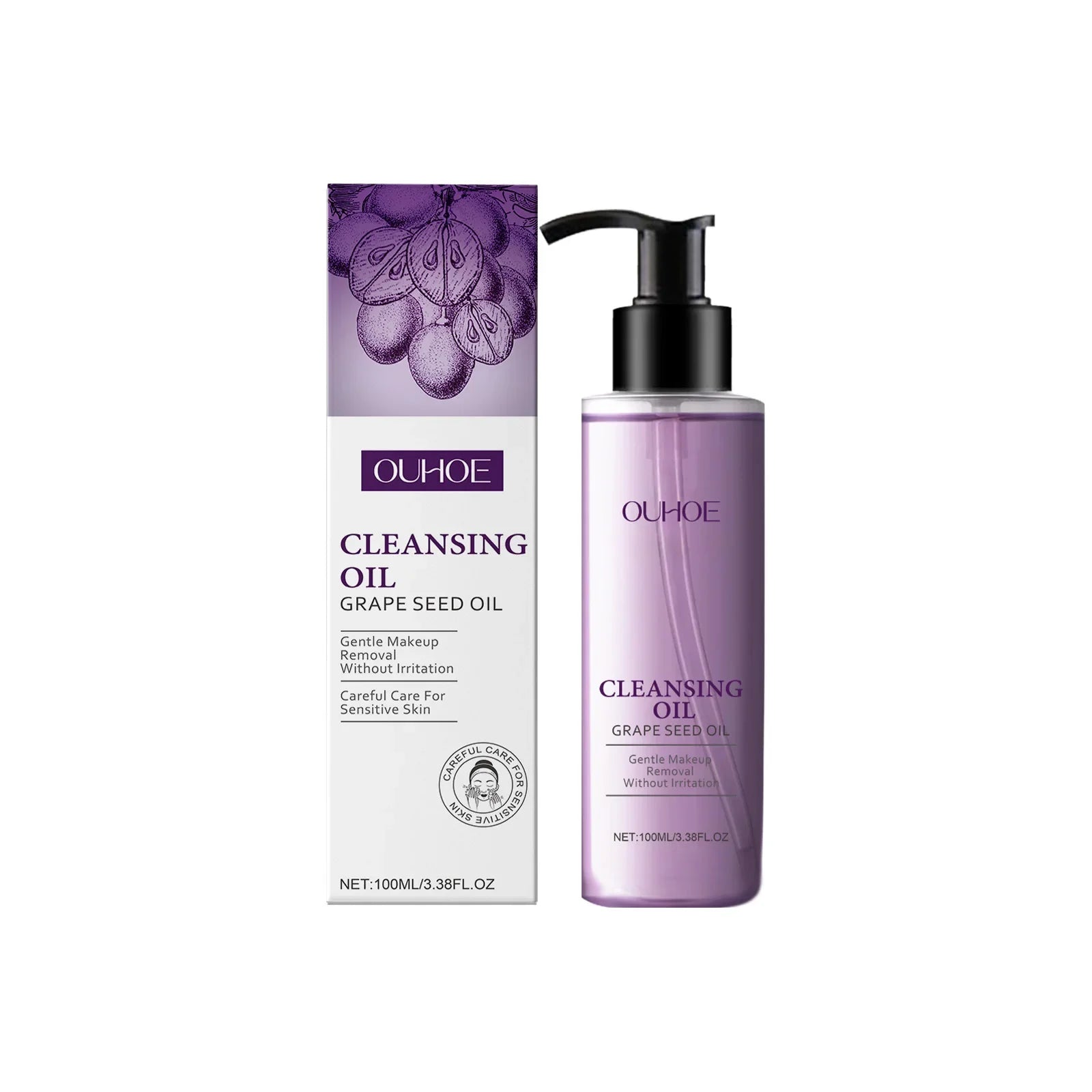 Grape Seed Cleansing Oil Makeup Remover – Sensitive Skin Facial Cleansing Oil Zpaxo 100ml Boxed