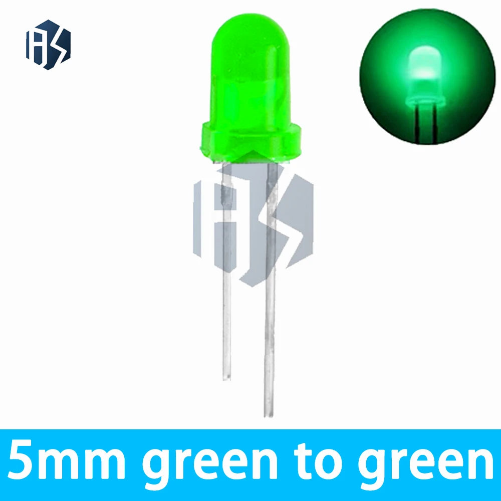 1000PCS 5mm F5 LED Light Diodes - 5-Color (White/Blue/Red/Yellow/Green) Bulbs for DIY Electronics, RC & Crafts Zpaxo