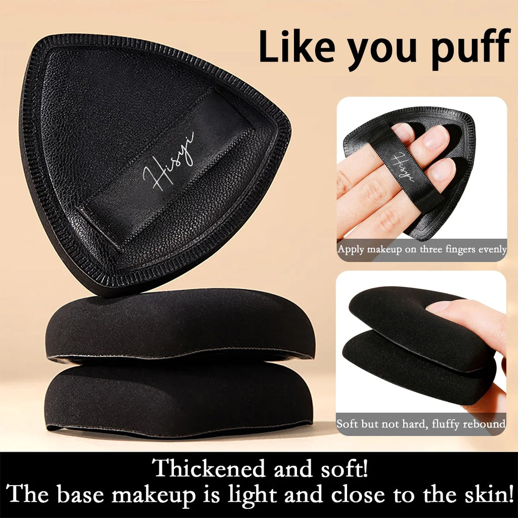 Black triangular makeup pad - Soft velvet cosmetic sponge for facial makeup. Beauty makeup sponge for applying foundation. Zpaxo