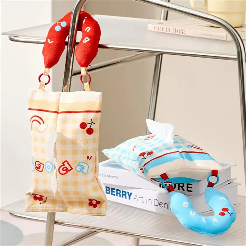 Handle Hanging Tissue Storage Bag Cute Design Decorative Items Zpaxo