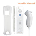 2 In 1 Wireless Remote Gamepad Silicone Case Included For Nintendo Wii/Wii U Optional Motion Plus Family Gaming Accessories Tool Zpaxo White nunchuck