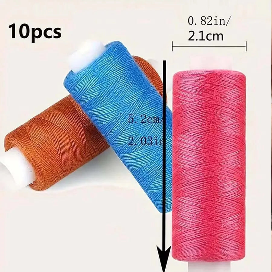 10-Pack Polyester Sewing Thread Rolls – Machine & Hand Embroidery Sewing Thread Set Zpaxo