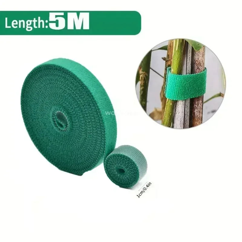 Self Adhesive Plant Nylon Cable Tie Green Adjustable Plants Hook Loop Support Garden Twine Bandage Reusable Fastener Tape Strips Zpaxo 5M 3Rolls