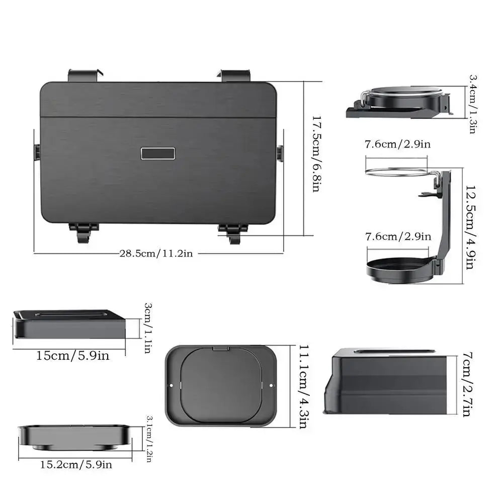 Multifunctional Car Backseat Organizer Portable Stable Food Tray Cup Zpaxo
