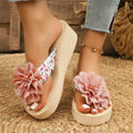 Fashion Floral Flat Flip Flops Women 2026 Summer Non Slip Lightweight