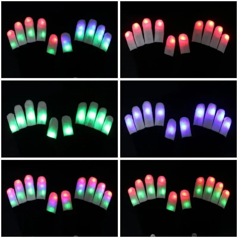 LED Flashing Glow Gloves – 6-Mode Light-Up Rave Party Gloves