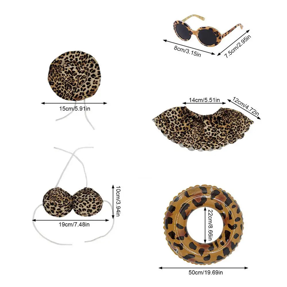 23 Inch Porch Goose Outfits With Hat Sunglasses Leopard Bikini Summer Porch Goose Funny Outfit For Garden Parties Festivals Zpaxo A China Mainland