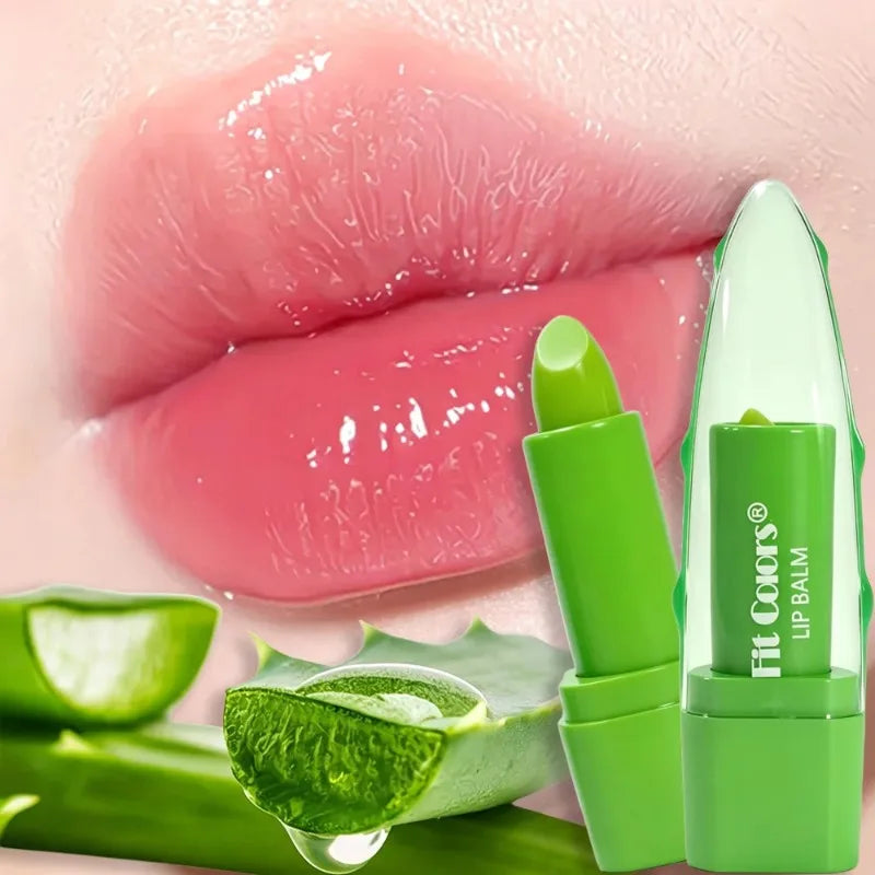 1/2Pcs Aloe Vera Gel Lipstick Color-Changing Long Lasting Moisturizing Lip Balm Waterproof Jelly Lipstick Hydration Lip Cosmetic Zpaxo 1Pcs
