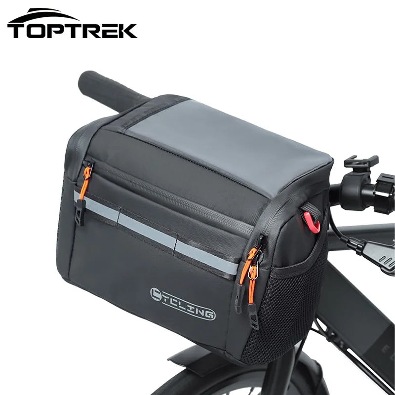 Toptrek 4L Bicycle Handlebar Bag Large Capacity Insulated Car Storage Winter Bike Bag Keep Warm Basket Pack Cycling Accessories Zpaxo Bag